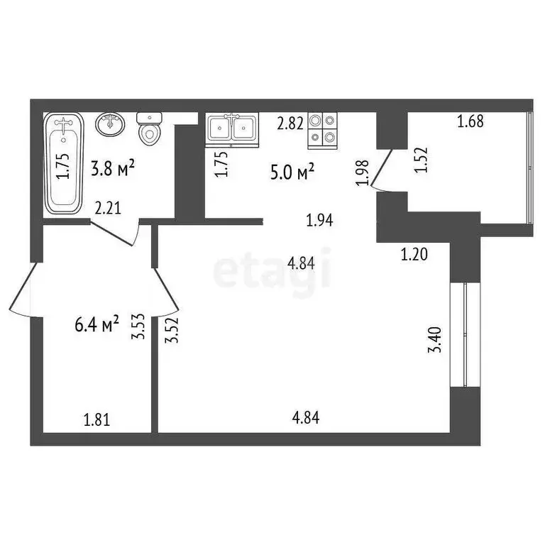 Квартира-студия: Орёл, Раздольная улица, 27А (32.4 м) - Фото 0