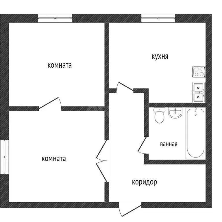 2-комнатная квартира: посёлок Уралец, улица Ленина, 46 (43.7 м) - Фото 1