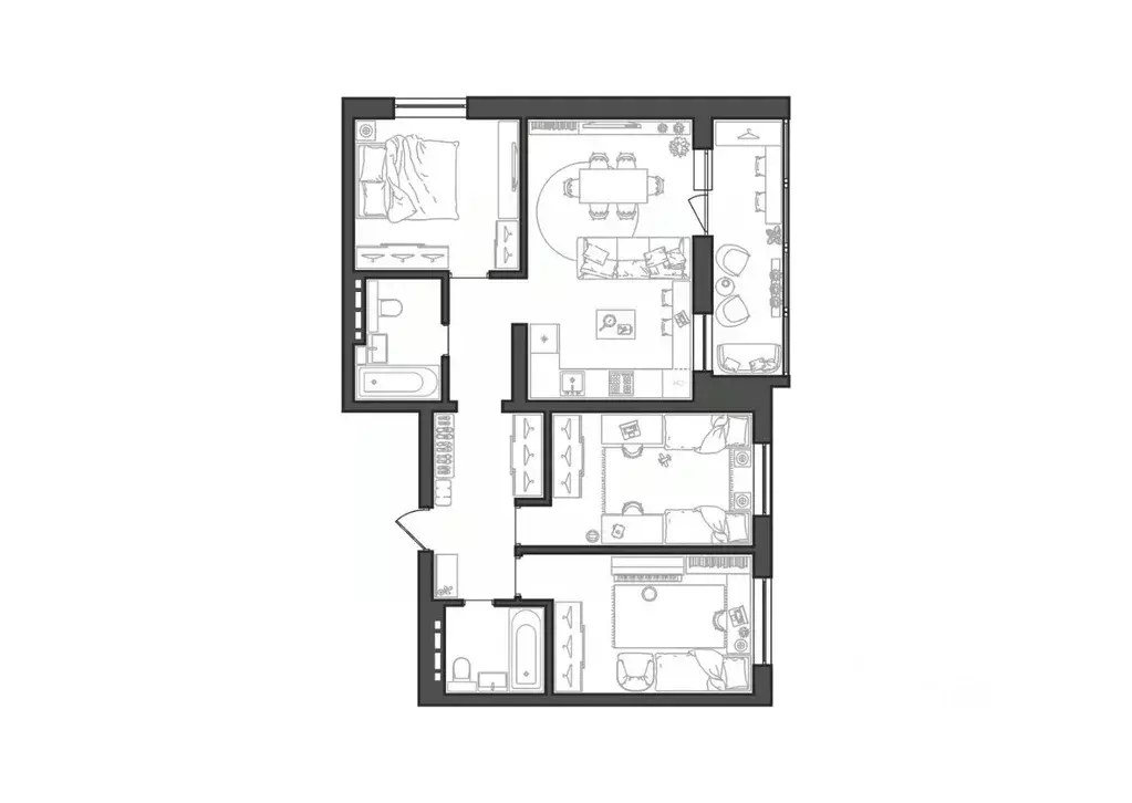 3-к кв. Волгоградская область, Волгоград Квартал жилой комплекс (80.3 ... - Фото 1