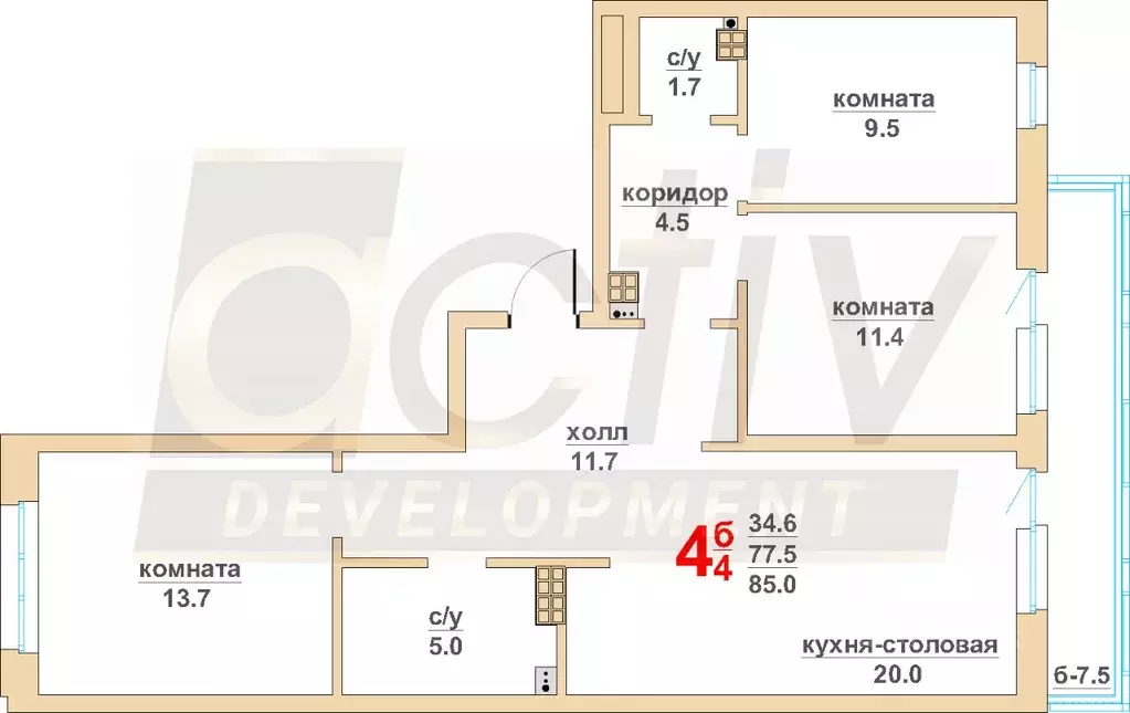 3-к кв. Свердловская область, Екатеринбург ул. Военная, 18 (77.5 м) - Фото 0