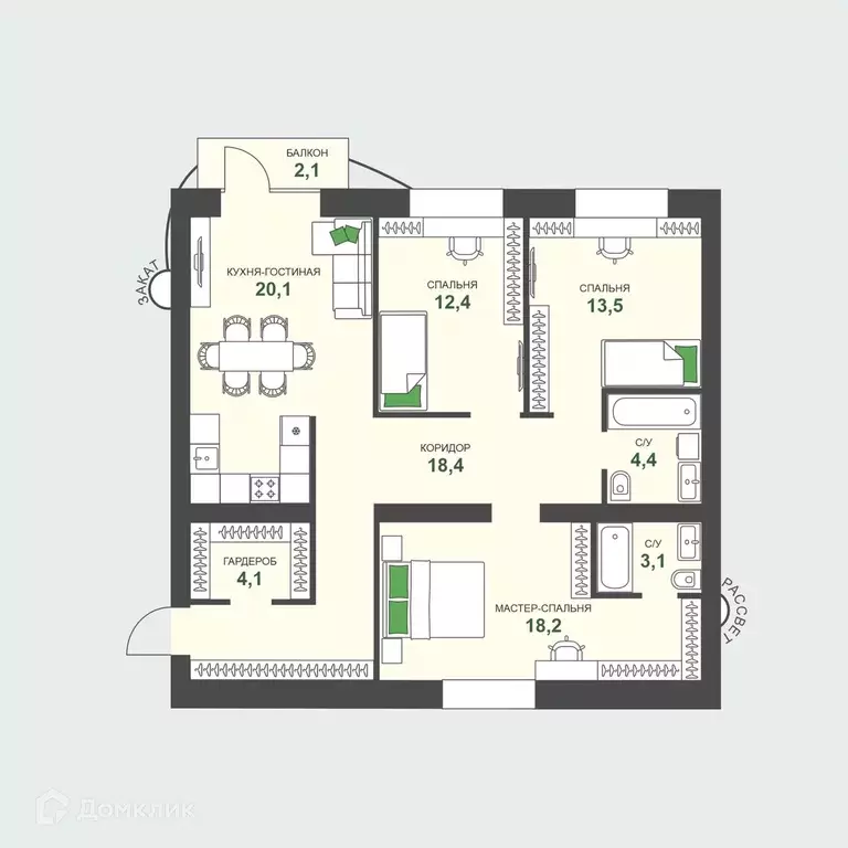 Продаётся 3-к квартира, 94.6 м - Фото 0