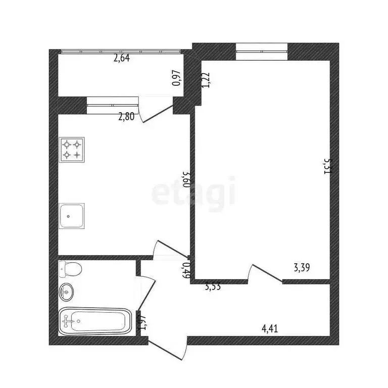 1-комнатная квартира: Калининград, Орудийная улица, 20В (46.2 м) - Фото 1