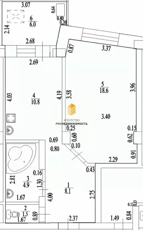 1-к кв. Башкортостан, Уфа ул. Блюхера, 3 (43.9 м) - Фото 2