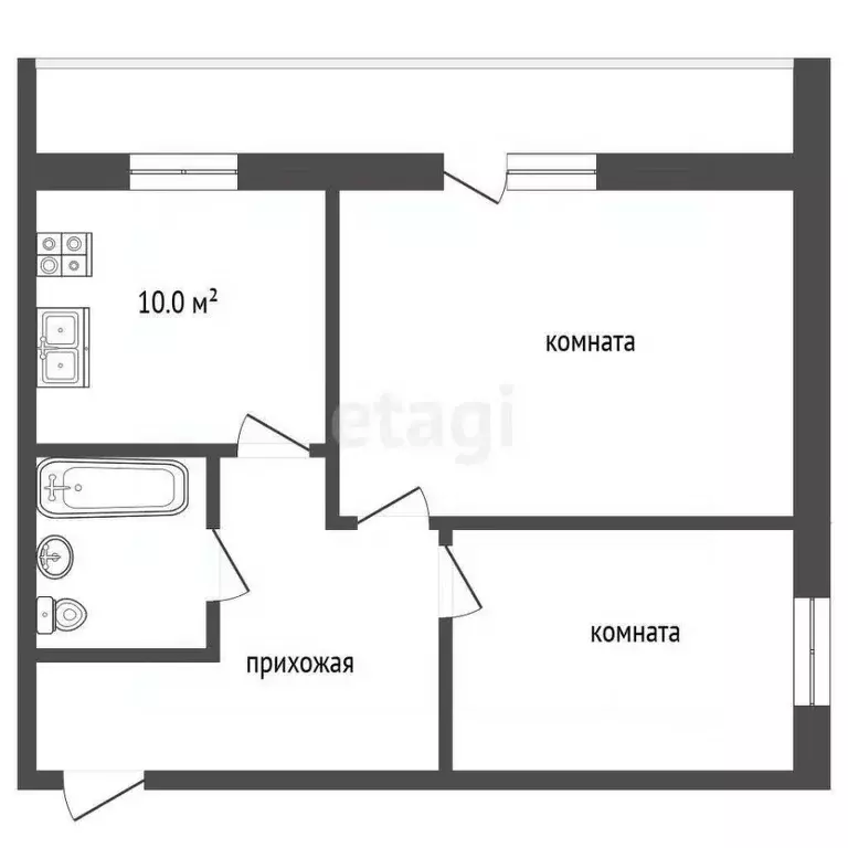 2-к кв. Калужская область, Кондрово Дзержинский район, просп. Труда, ... - Фото 1