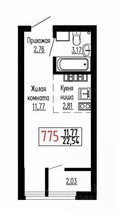 Студия Свердловская область, Екатеринбург ул. Лыжников, 3 (22.8 м) - Фото 0