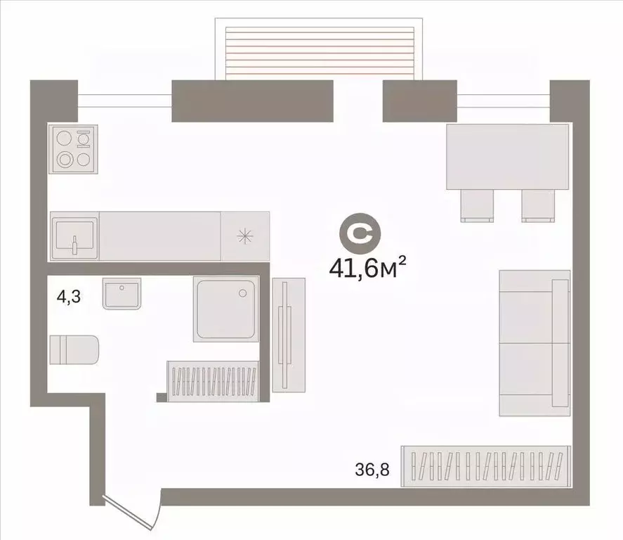 Студия Новосибирская область, Новосибирск Выставочная ул., 4 (41.6 м) - Фото 2