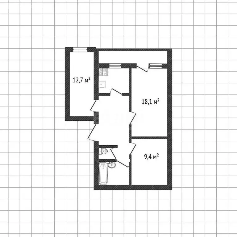 2-комнатная квартира: Белгород, улица Конева, 7 (64 м) - Фото 1