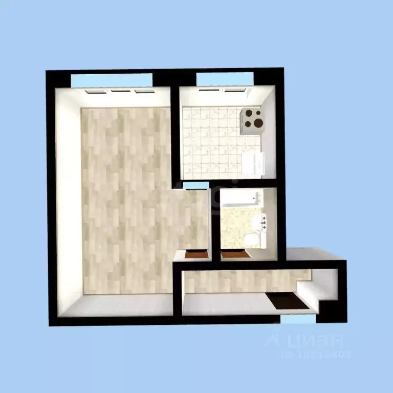 1-к кв. Башкортостан, Уфа ул. 50 лет СССР, 15 (32.6 м) - Фото 1