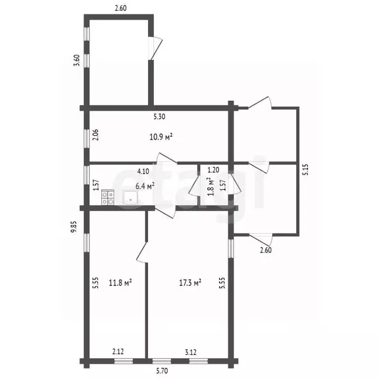 Дом в Ивановская область, Приволжск ул. Островского, 7 (48 м) - Фото 1
