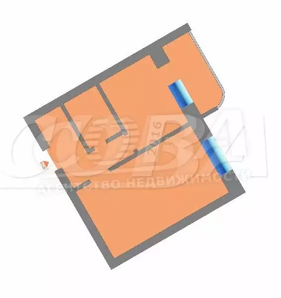 1-комнатная квартира: Тюмень, микрорайон Тарманы, улица Малышева, 24/1 ... - Фото 2