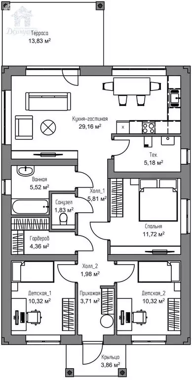 Дом в Воронежская область, село Новая Усмань (144 м) - Фото 1