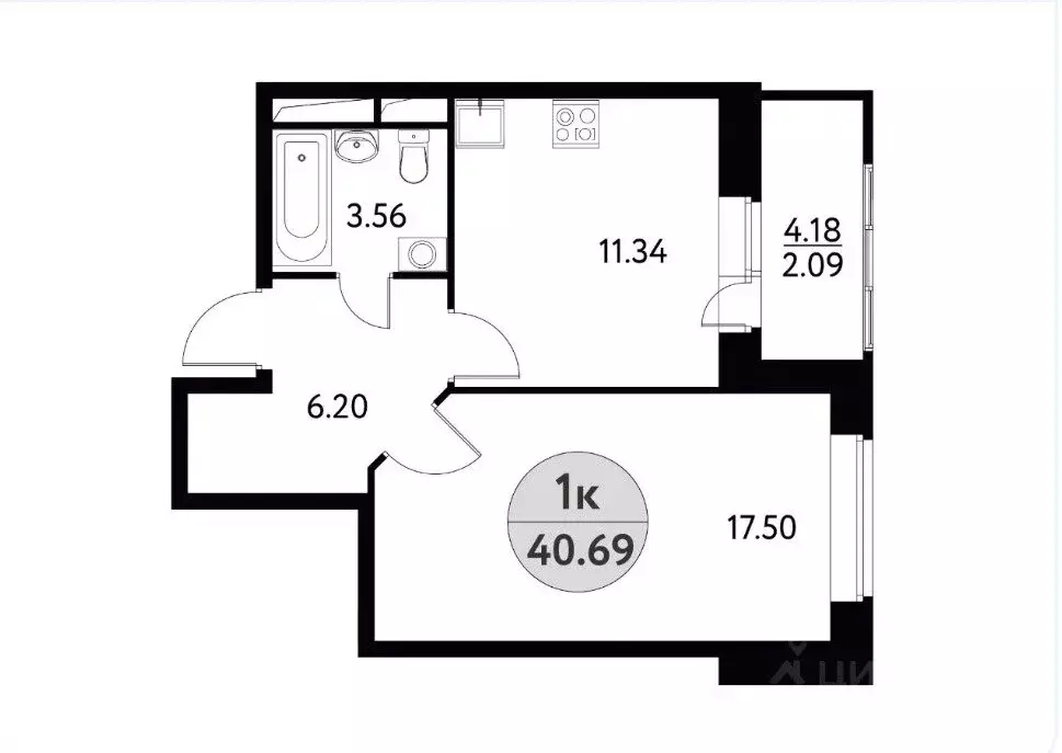 1-комнатная квартира: Щёлково, Фряновское шоссе, 13 (39.5 м) - Фото 1