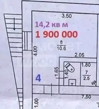 Студия Крым, Саки ул. 4-я Морская, 4 (14.2 м) - Фото 1