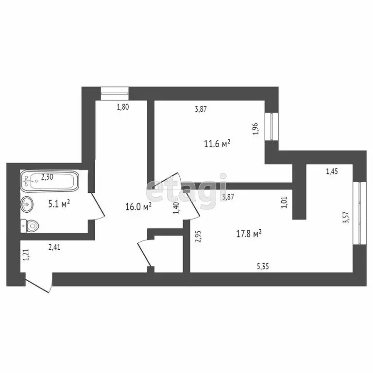 2-комнатная квартира: Алушта, улица Богдана Хмельницкого, 9 (59.1 м) - Фото 1