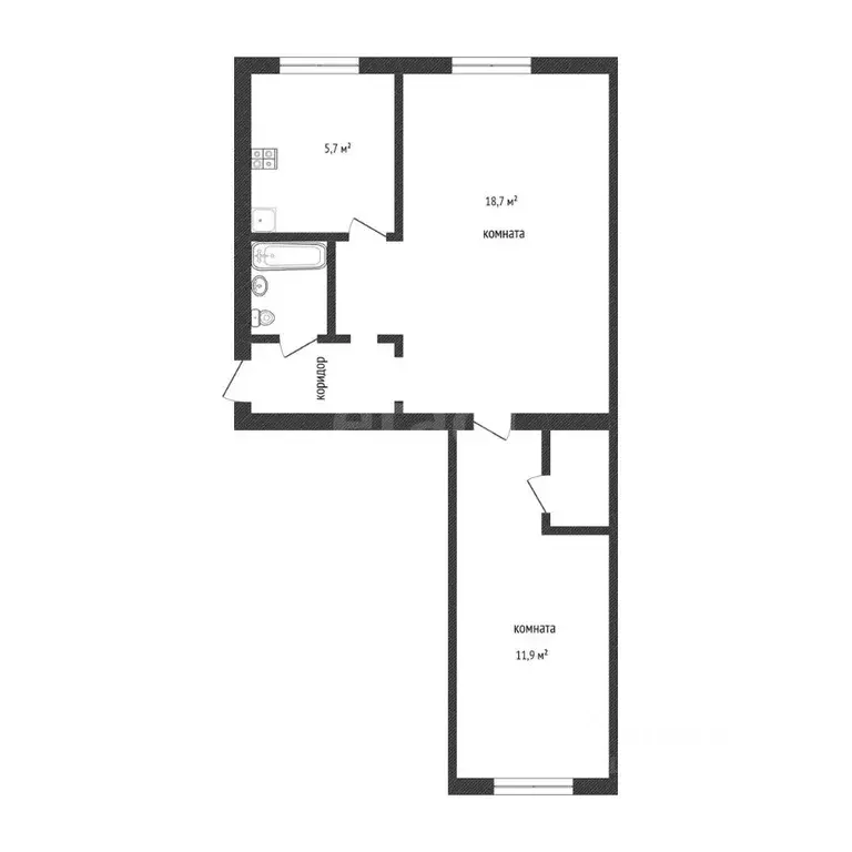 2-к кв. Белгородская область, Белгород ул. Победы, 12 (43.7 м) - Фото 2