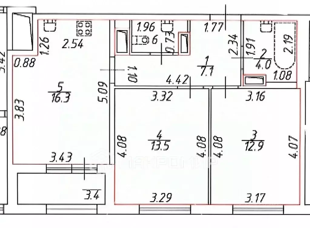 2-к кв. Санкт-Петербург бул. Измайловский, 11 (55.8 м) - Фото 1