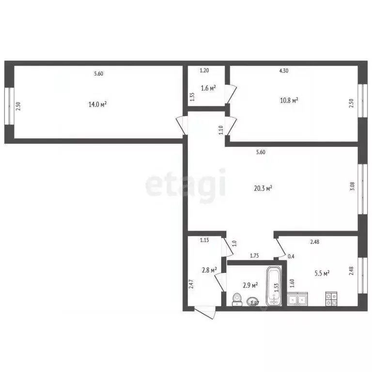 3-к кв. Мордовия, Саранск ул. Марины Расковой, 20 (57.9 м) - Фото 1