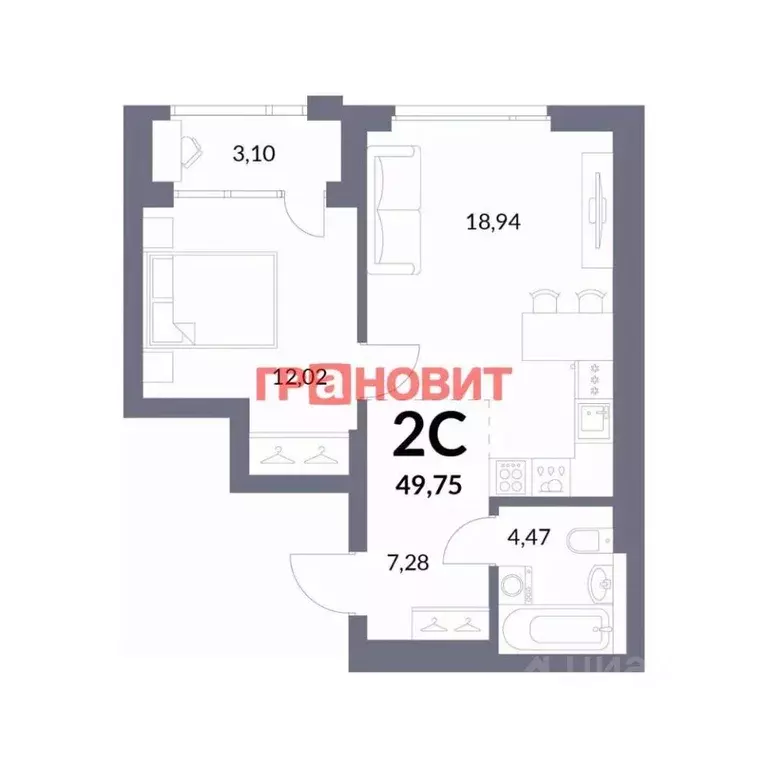 2-к кв. Новосибирская область, Новосибирск Горская ул., 2/1 (55.02 м) - Фото 1