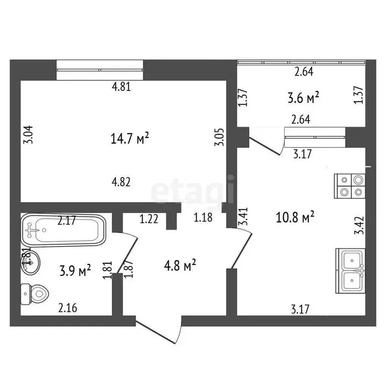 1-комнатная квартира: Стерлитамак, Заводская улица, 20 (37.8 м) - Фото 1