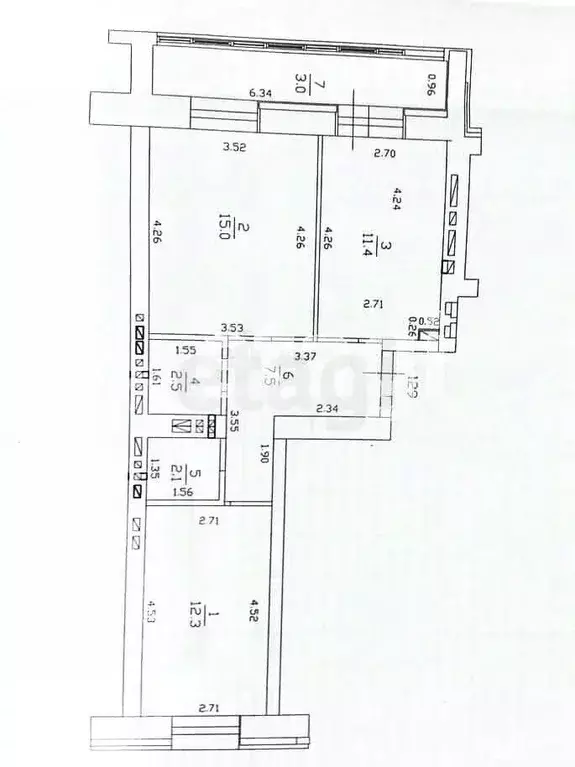 2-к кв. Татарстан, Казань ул. Азата Аббасова, 12 (51.1 м) - Фото 0