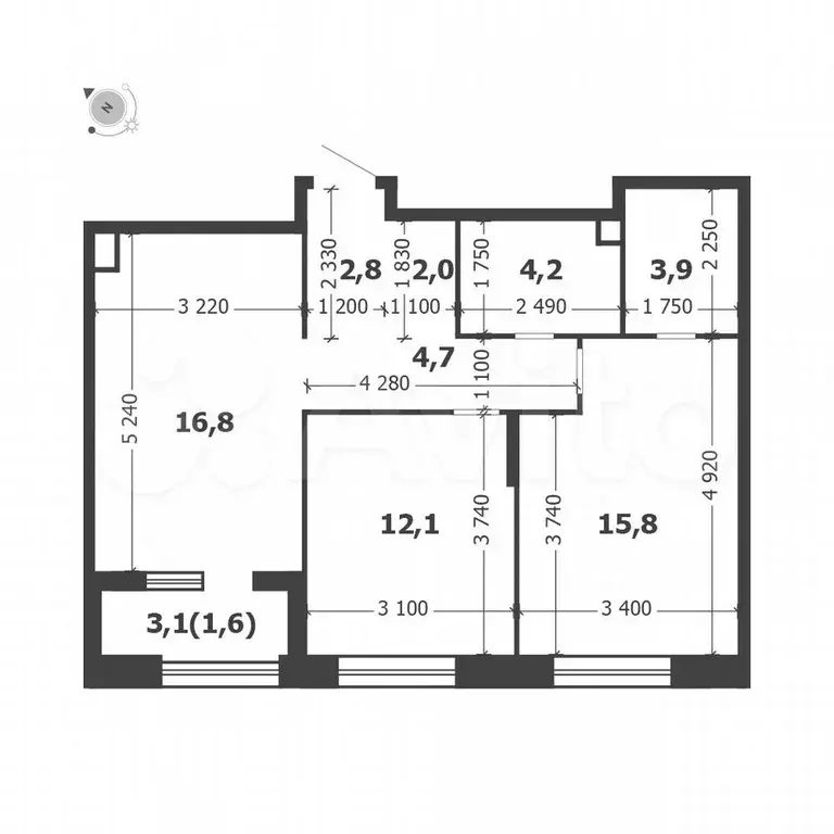 2-к. квартира, 64,9 м, 7/18 эт. - Фото 1