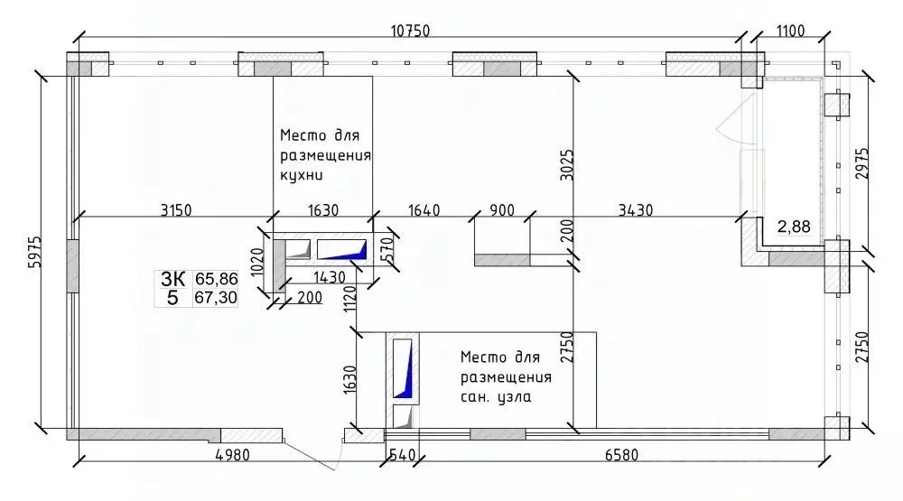3-к кв. Кемеровская область, Кемерово ул. 1-я Линия, 24 (65.4 м) - Фото 1