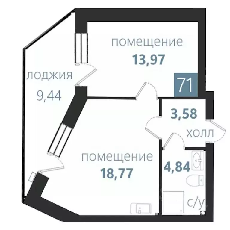 2-к кв. Калининградская область, Балтийск  (50.6 м) - Фото 0