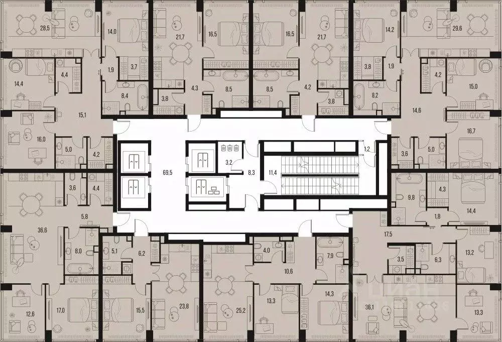 4-к кв. Москва Летниковская ул., 11к1 (116.8 м) - Фото 2