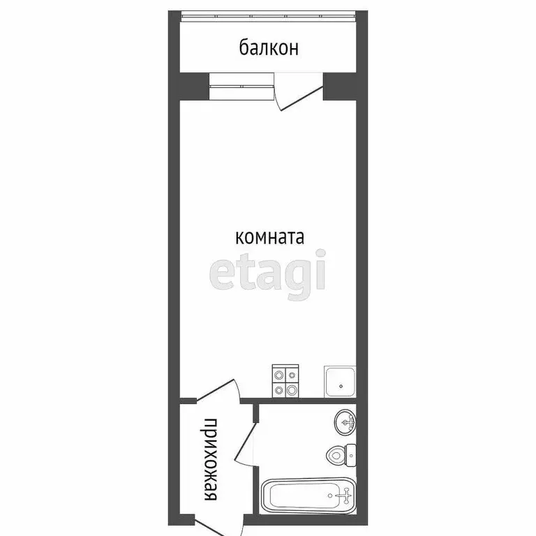 Квартира-студия: Красноярск, проспект Машиностроителей, 35 (21.8 м) - Фото 0