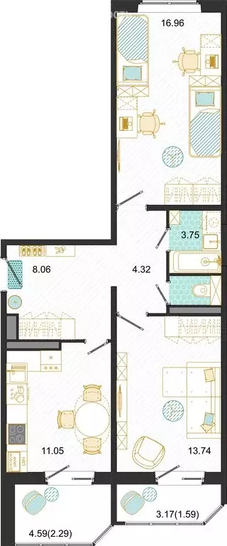 2-комнатная квартира: Домодедово, микрорайон Востряково, Лёдовская ... - Фото 1