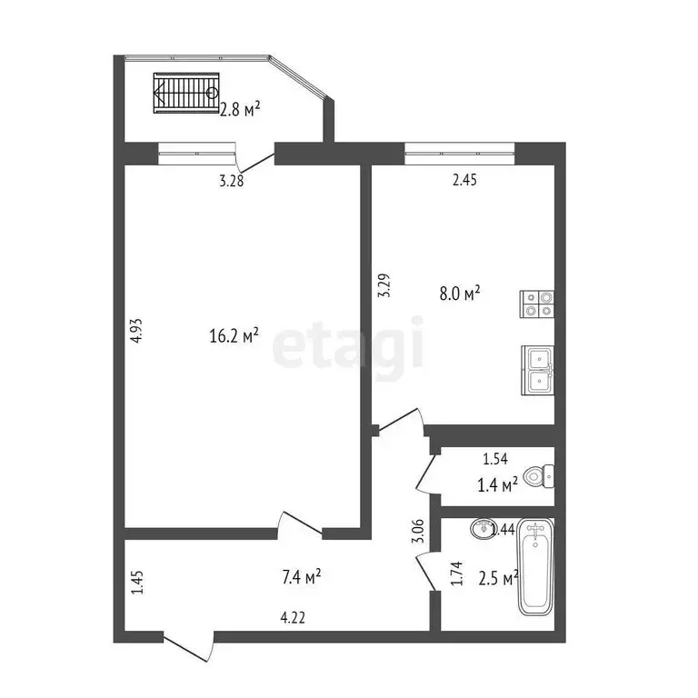 1-комнатная квартира: Тюмень, микрорайон Антипино, Беловежская улица, ... - Фото 1