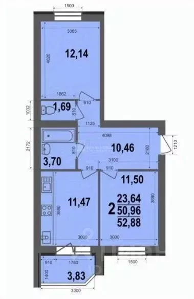 2-к кв. Владимирская область, Ковров ул. 9 Мая, 8 (52.88 м) - Фото 1