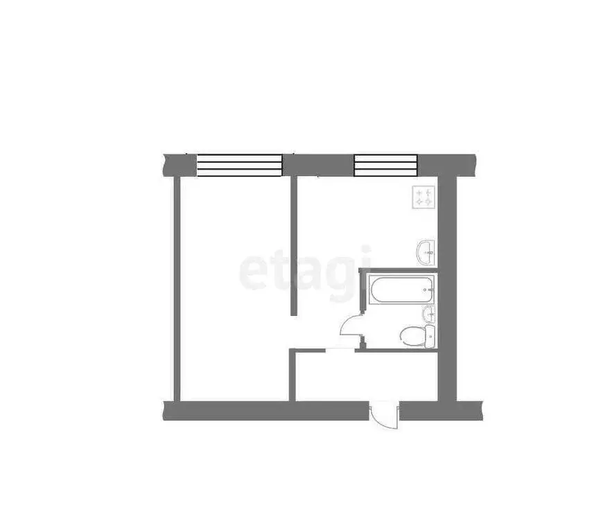 1-комнатная квартира: Бакал, улица Ленина, 17 (32.3 м) - Фото 0