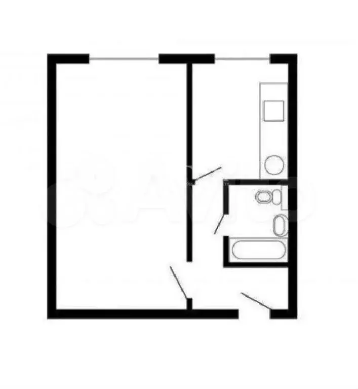 1-к. квартира, 33 м, 7/9 эт. - Фото 0