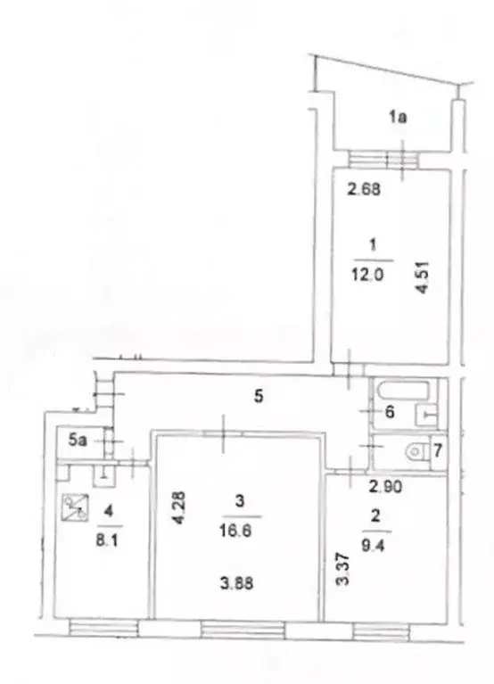 3-к кв. Москва проезд 3-й Марьиной рощи, 5 (63.0 м) - Фото 2