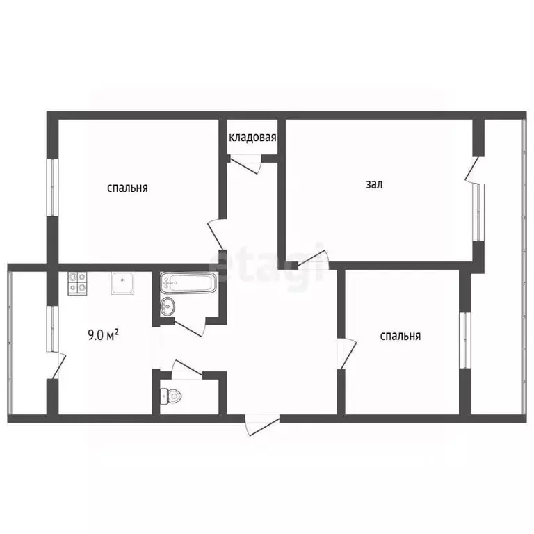 3-к кв. Севастополь ул. Генерала Мельника, 1А (70.4 м) - Фото 1