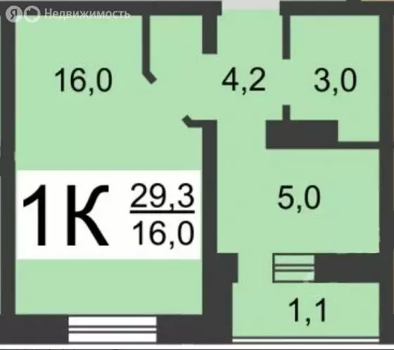 1-комнатная квартира: Нижний Новгород, улица Янки Купалы, 22 (28.2 м) - Фото 1