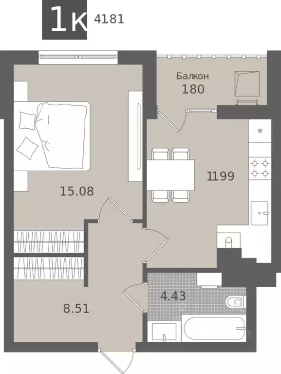1-к кв. Калининградская область, Светлогорск Лесная Сказка жилой ... - Фото 1