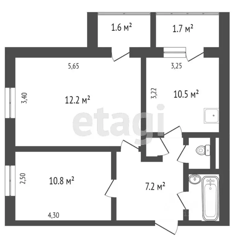 2-к кв. Тверская область, Тверь Молодежный бул., 14 (55.1 м) - Фото 2