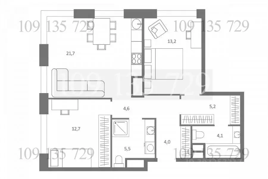 3-к кв. Москва просп. Генерала Дорохова, 39к2А (70.9 м) - Фото 1