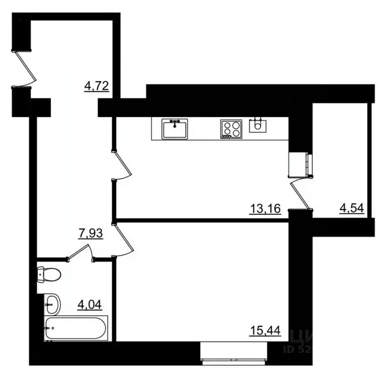 1-к кв. Костромская область, Кострома Малышково мкр,  (47.56 м) - Фото 0