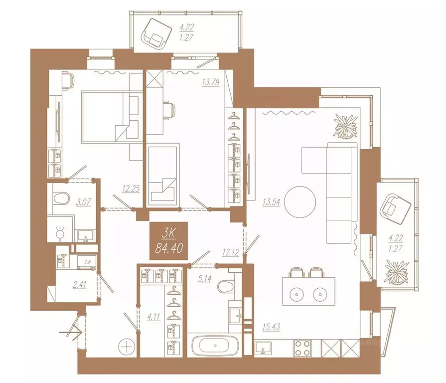 3-к кв. Красноярский край, Красноярск ул. 3-я Краснодарская (84.4 м) - Фото 0