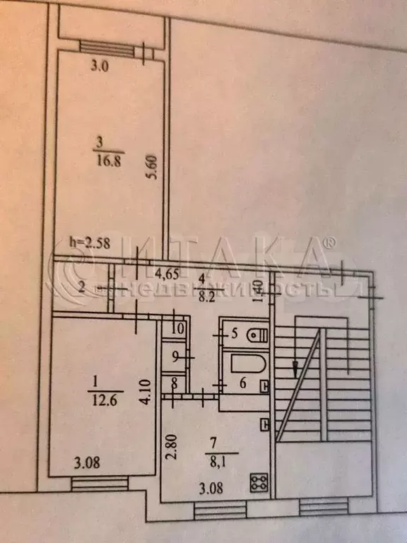 2-к. квартира, 56 м, 5/5 эт. - Фото 0