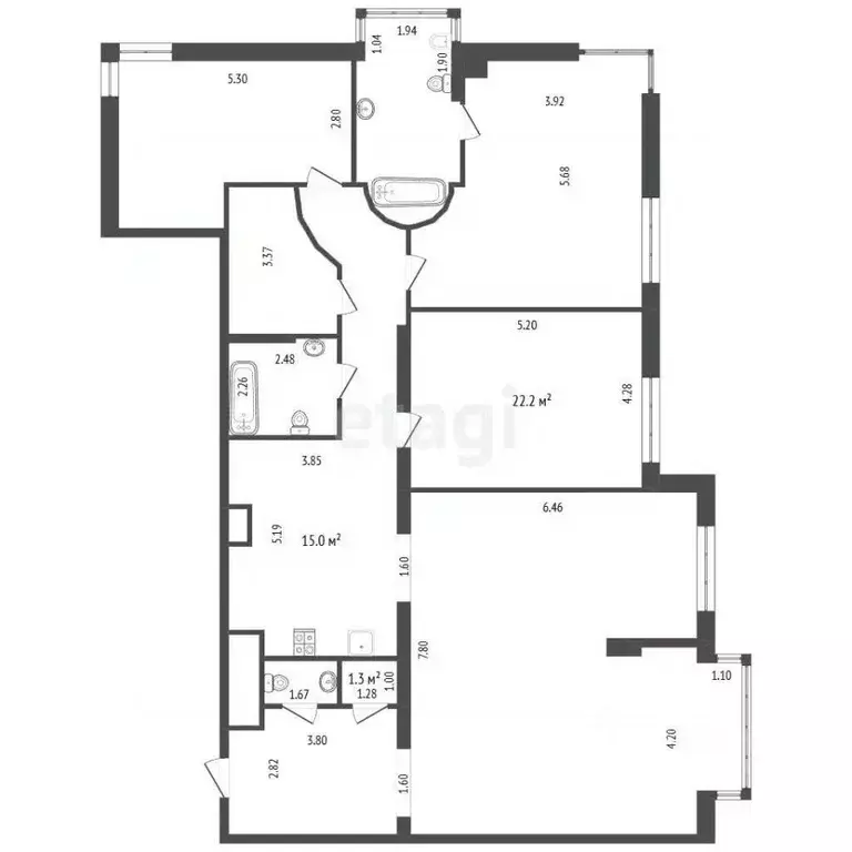5-к кв. Москва Мосфильмовская ул., 70к3 (186.0 м) - Фото 2