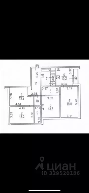3-к кв. Москва Полярная ул., 32К2 (98.5 м) - Фото 1