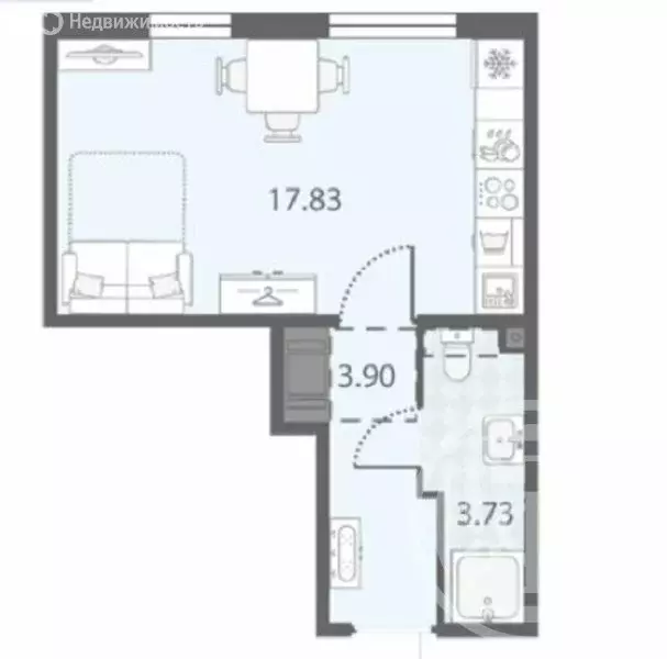 Квартира-студия: Санкт-Петербург, улица Морской Пехоты, 26к1 (25.46 м) - Фото 0