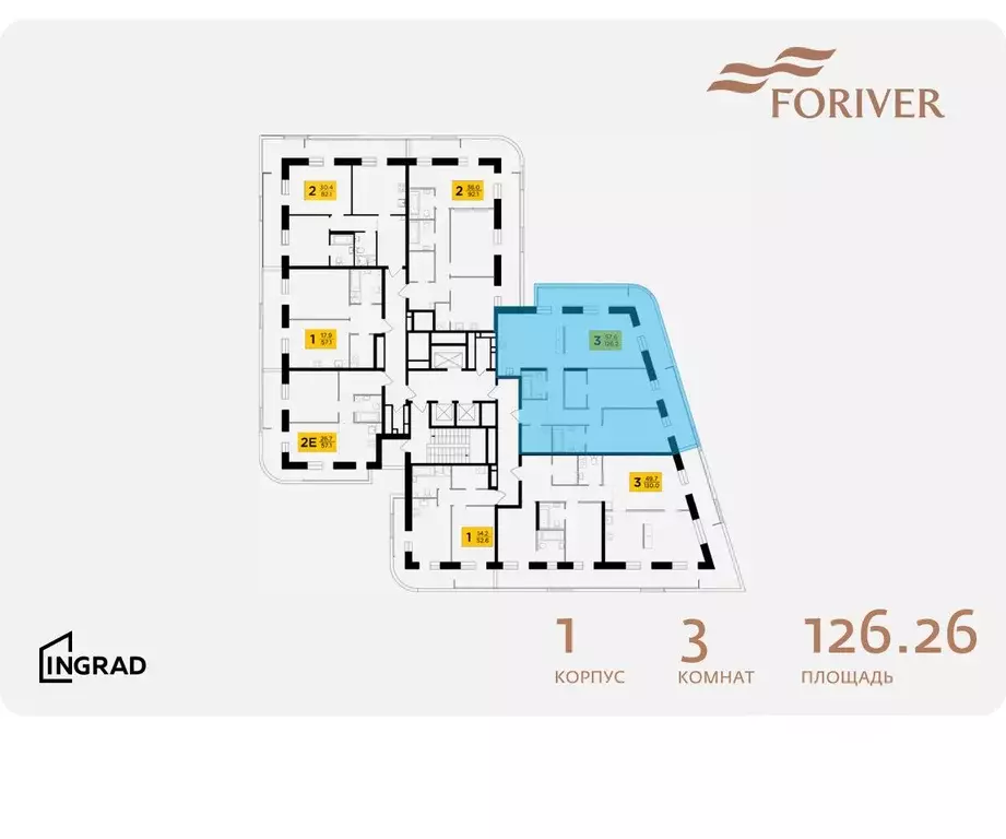 3-к кв. Москва ул. Эдуарда Стрельцова, 2к1 (126.26 м) - Фото 1