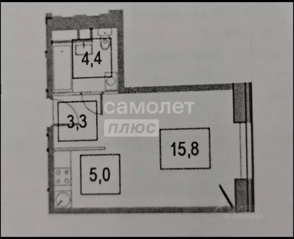 Студия Москва ул. Наметкина, 10Д (28.8 м) - Фото 2