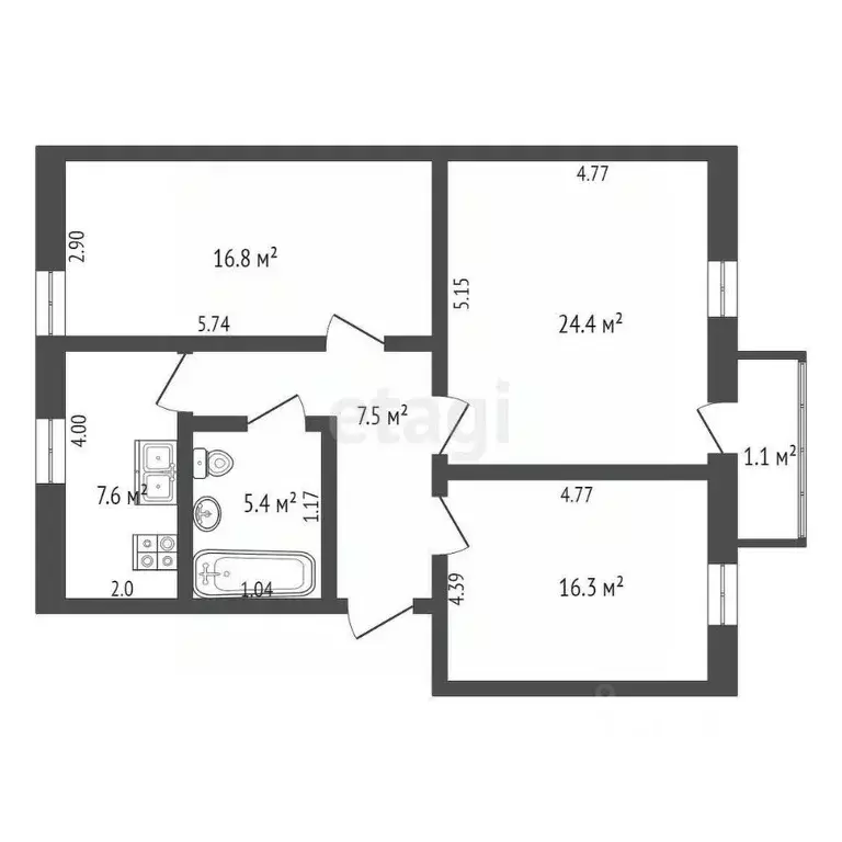 3-к кв. Крым, Феодосия ул. Геологическая, 4 (78.6 м) - Фото 2