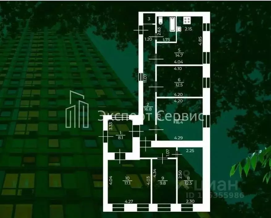 5-к кв. Санкт-Петербург Пушкинская ул., 14 (113.0 м) - Фото 2